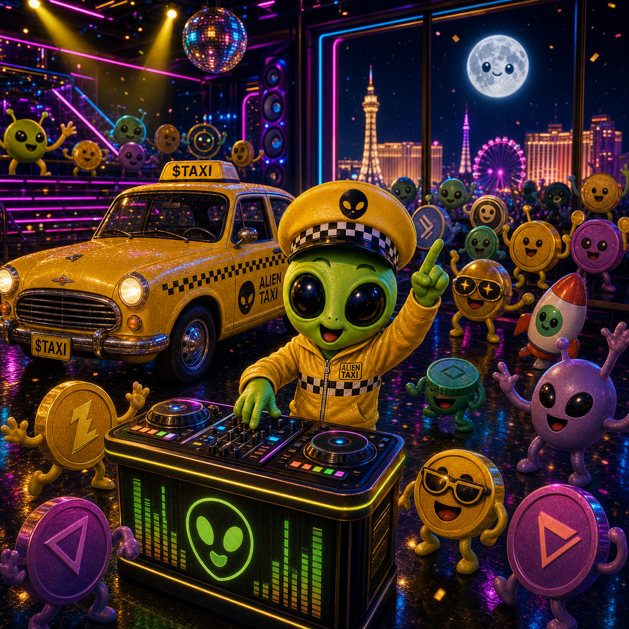 Alien Taxi Daily Saturday Vegas visual